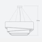 Lustre Pendente Madeira Trinity Quadrado 70cm - 5 Luzes Imbuia