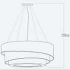 Lustre Pendente Madeira Trinity Redondo 70cm - 5 Luzes Imbuia