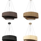 Lustre Pendente Madeira Trinity Redondo 70cm - 5 Luzes Imbuia