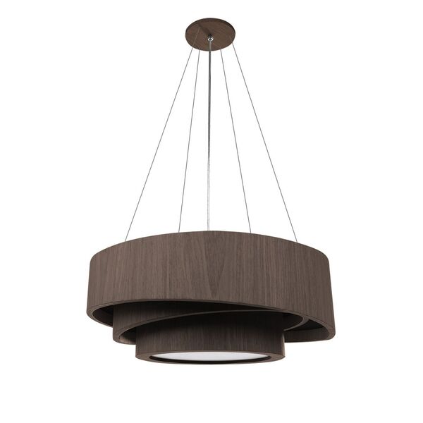 Lustre Pendente Madeira Trinity Redondo 70cm - 5 Luzes Imbuia