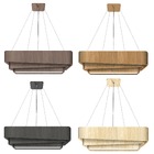 Lustre Pendente Madeira Trinity Retangular 145cm - 1 Luz Ébano