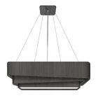 Lustre Pendente Madeira Trinity Retangular 145cm - 1 Luz Ébano