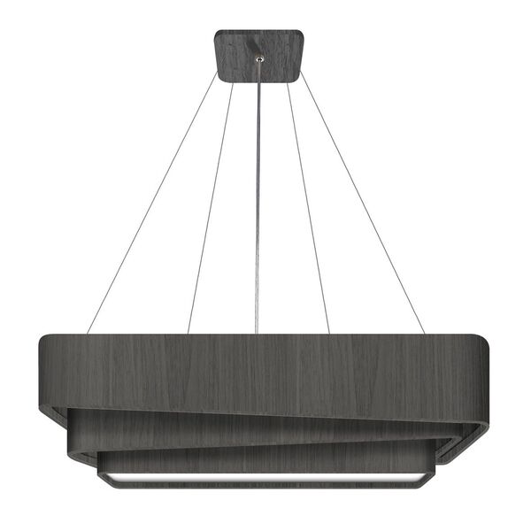 Lustre Pendente Madeira Trinity Retangular 145cm - 1 Luz Ébano