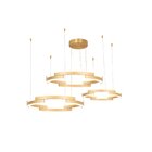 Lustre Pendente Match 3 Aros Led 120w Bella Iluminação Dourado