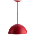 Lustre Pendente Meia Lua 30cm De Alumínio Vermelho