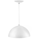 Lustre Pendente Meia Lua 40cm Alumínio Branco Com Cobre