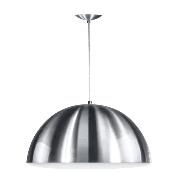 Lustre Pendente Meia Lua 40cm Alumínio New Escovado