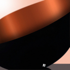 Lustre Pendente Meia Lua 40cm Alumínio Preto Com Cobre