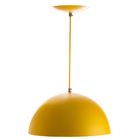 Lustre Pendente Meia Lua 40cm De Alumínio Amarelo