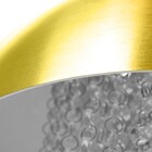 Lustre Pendente Meia Lua 40cm Dourado Com Cristais Acrilicos