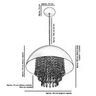 Lustre Pendente Meia Lua 40cm Escovado Com Cristais Acrilico