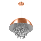Lustre Pendente Meia Lua 40cm New Cobre Com Cristais Acr.