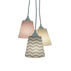 Lustre Pendente Menina Chevron E Colmeia Rosa E Cinza Bivolt