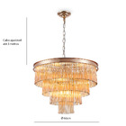Lustre Pendente Metal Com Vidro Conhaque E French Gold 60cm T