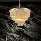 Lustre Pendente Metal Com Vidro Conhaque E French Gold 60cm T