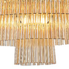 Lustre Pendente Metal Com Vidro Conhaque E French Gold 80cm T