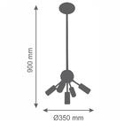 Lustre Pendente Moderno 5 Lâmpadas 35cm Cobre Bivolt