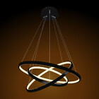 Lustre Pendente Moderno 60cm Anéis Led 89w 3 Arco Preto St517