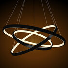 Lustre Pendente Moderno 60cm Anéis Led 89w 3 Arco Preto St517