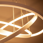 Lustre Pendente Moderno 60cm Anéis Led 89w 3 Arcos Branco St5