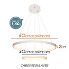 Lustre Pendente Moderno Anéis Led 40w 2 Arcos Branco St549