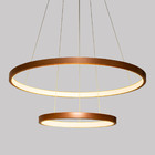 Lustre Pendente Moderno Anéis Led 40w 2 Arcos Cobre St549