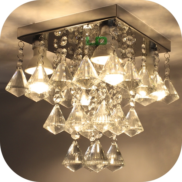 Lustre Pendente Moderno Com Peão De Cristal De 40mm 40cm Bivo