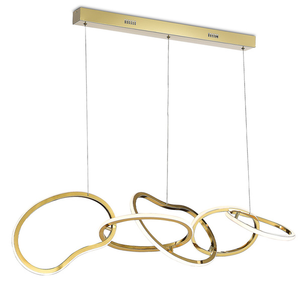 Lustre Pendente Moderno Led 75w 3000k Dourado Fosco 120cm Biv