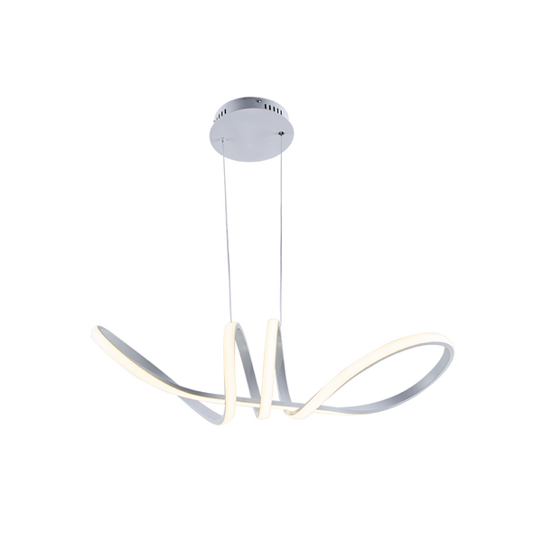 Lustre Pendente Moderno Led Curvas 42w Sala Quarto Cozinha Bi
