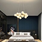 Lustre Pendente Moderno Luxo Led Dourado Jabuticaba Molecular