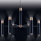 Lustre Pendente Moderno - Mini Tubos Preto E Cobre