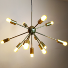Lustre Pendente Moderno Sputnik Átomo Dourado - 13 Lâmpadas (