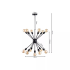 Lustre Pendente Moderno Sputnik Industrial Retrô Preto 13 Lâm