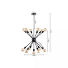 Lustre Pendente Moderno Sputnik Industrial Retrô Preto 13 Lâm