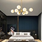 Lustre Pendente Moderno Sputnik Luxo Led dourado Jabuticaba M