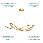 Lustre Pendente Momento Gold Infinito Dourado 35w 3000k Gmh D