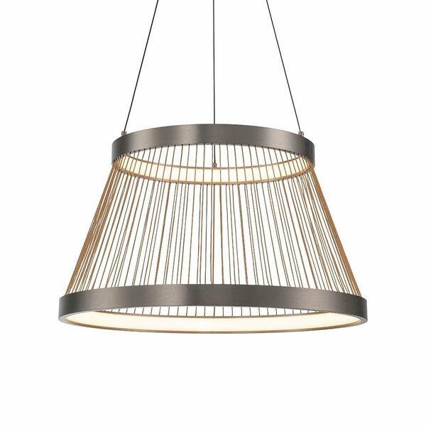 Lustre Pendente Nordecor Beys 2941 Cinza/dourado Led Bivolt 3