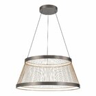 Lustre Pendente Nordecor Beys 2942 Cinza/dourado Led Bivolt 3