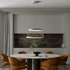 Lustre Pendente Nordecor Beys 2942 Cinza/dourado Led Bivolt 3