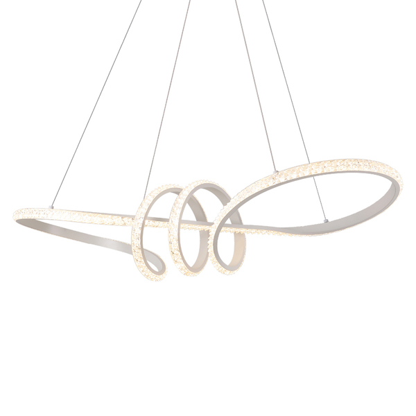 Lustre Pendente Nordecor Bie Cristal 2324 Branco Led Bivolt -