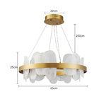 Lustre Pendente Nordecor Bloe 2777 65cm Dourado Fosco Led Biv