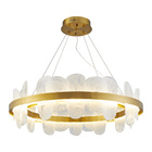Lustre Pendente Nordecor Bloe 2778 82cm Dourado Fosco Led Biv