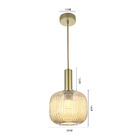 Lustre Pendente Nordecor Canne Oni 2915 Ouro Champagne E27 Bi