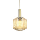 Lustre Pendente Nordecor Canne Oni 2915 Ouro Champagne E27 Bi