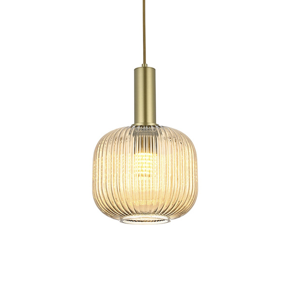 Lustre Pendente Nordecor Canne Oni 2915 Ouro Champagne E27 Bi