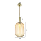Lustre Pendente Nordecor Canne Vis 2914 Ouro Champagne E27 Bi