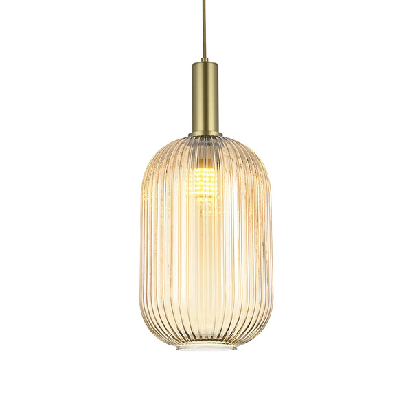 Lustre Pendente Nordecor Canne Vis 2914 Ouro Champagne E27 Bi