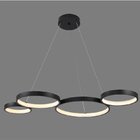 Lustre Pendente Nordecor Cler 2377 Led 57w 3000k Preto Bivolt