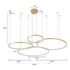 Lustre Pendente Nordecor Daire 2525 Dourado Led Bivolt
