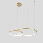 Lustre Pendente Nordecor Daire 2 Aros 2221 Bronze Led Bivolt